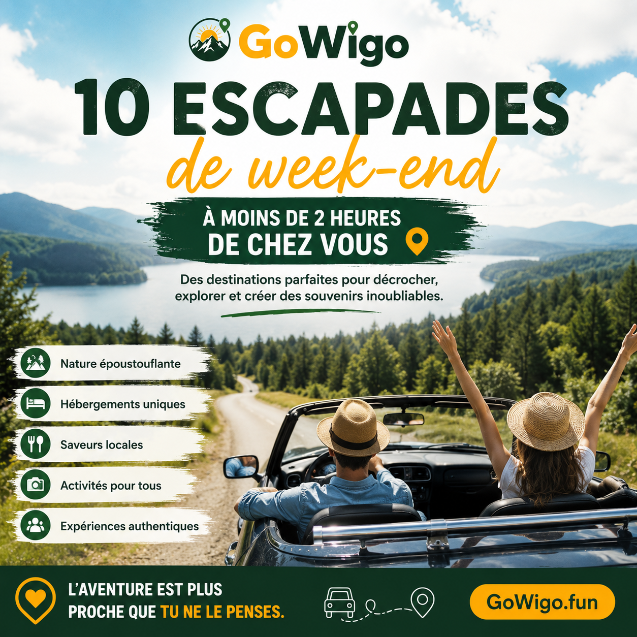 10 escapades de week-end à moins de 2 heures de chez vous !!