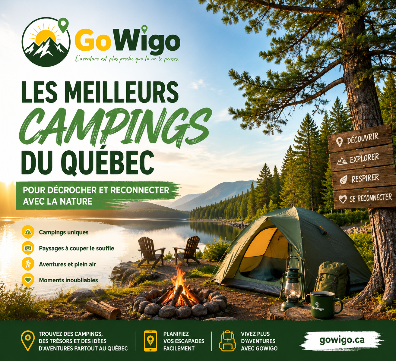 Les meilleurs campings du Québec pour décrocher et reconnecter avec la nature