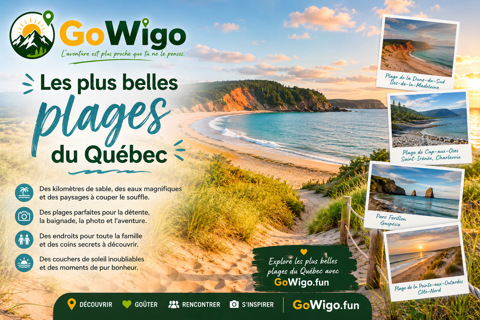Les plus belles plages du Québec