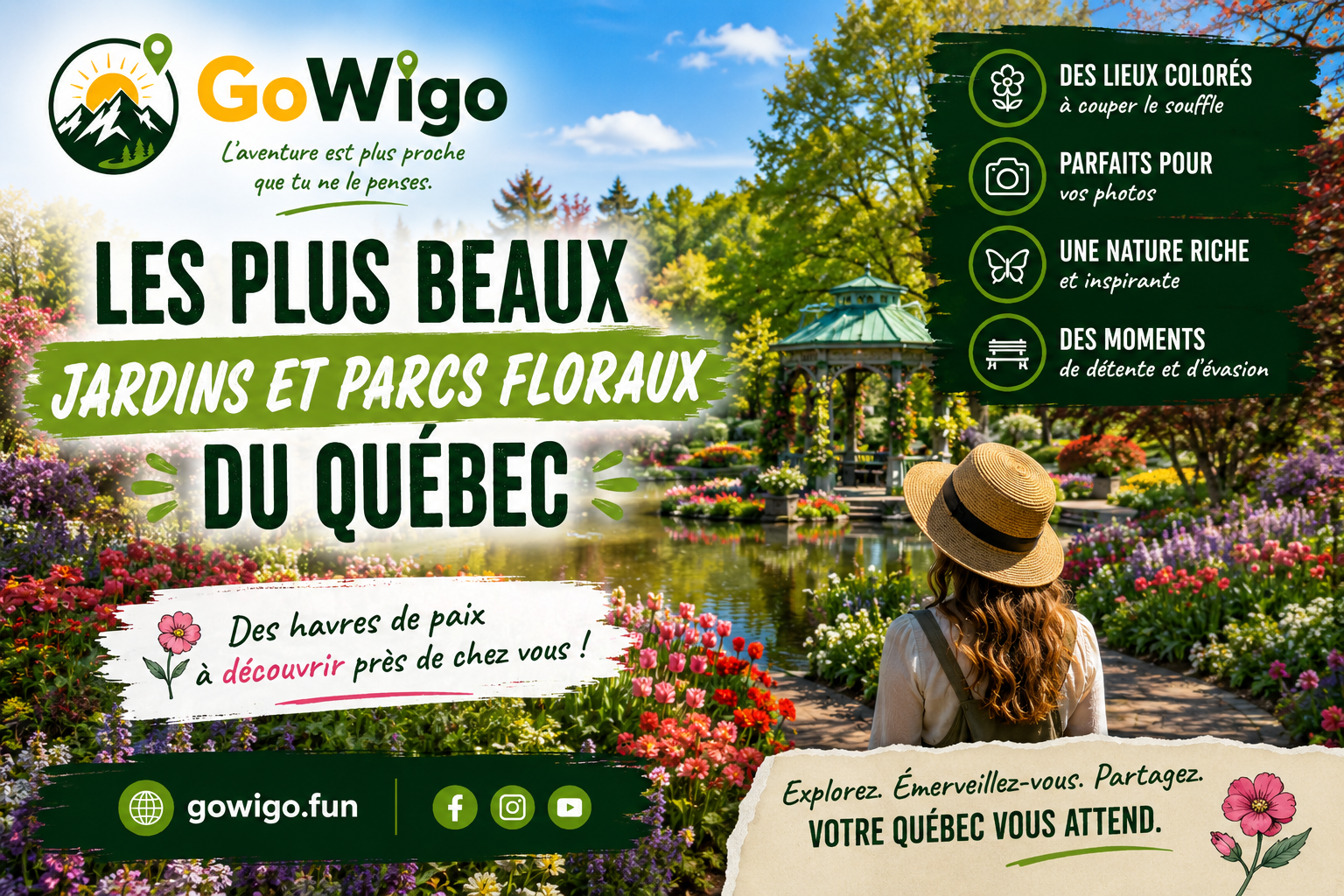 Les plus beaux jardins et parcs floraux du Québec