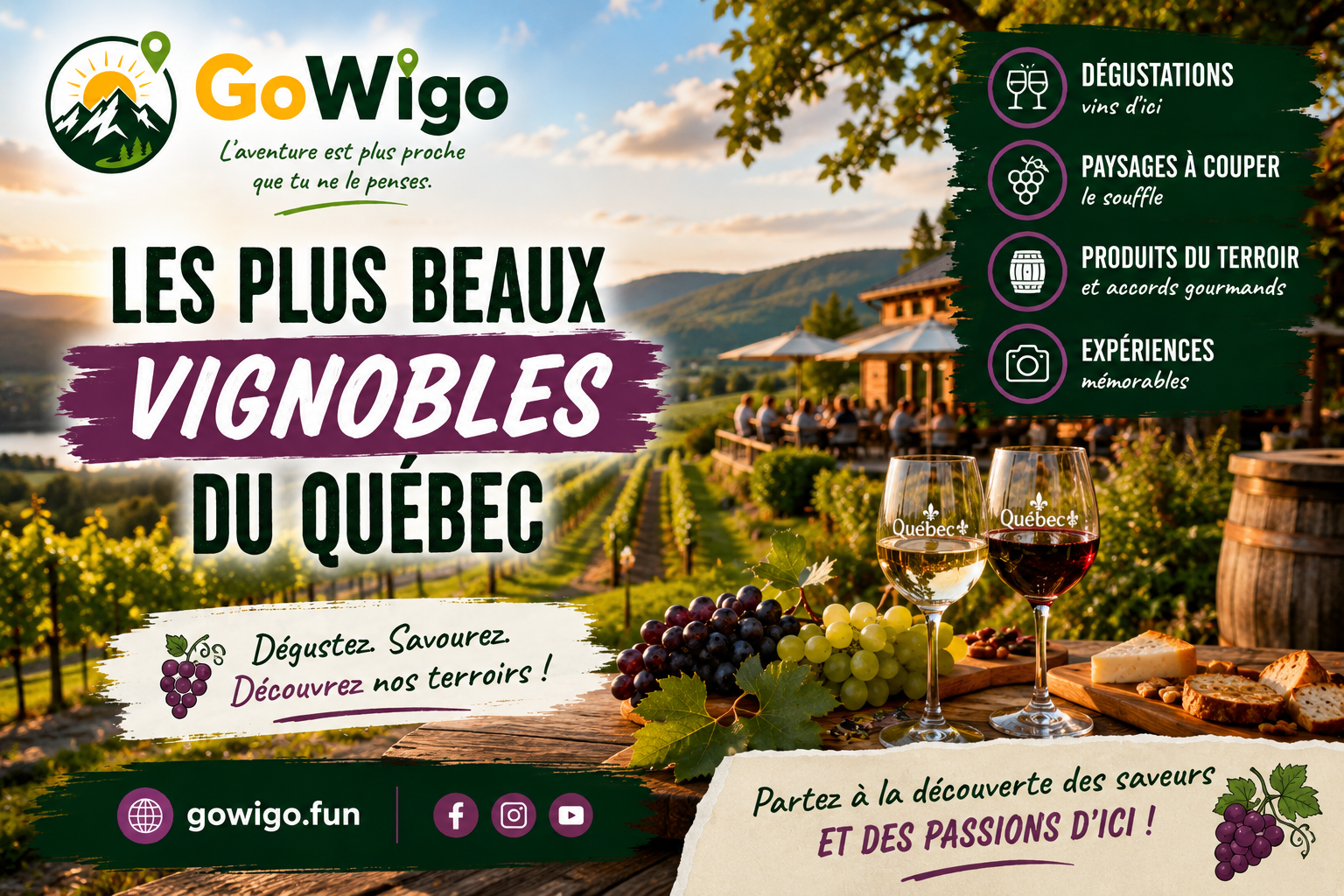 Les plus beaux vignobles du Québec et leurs dégustations