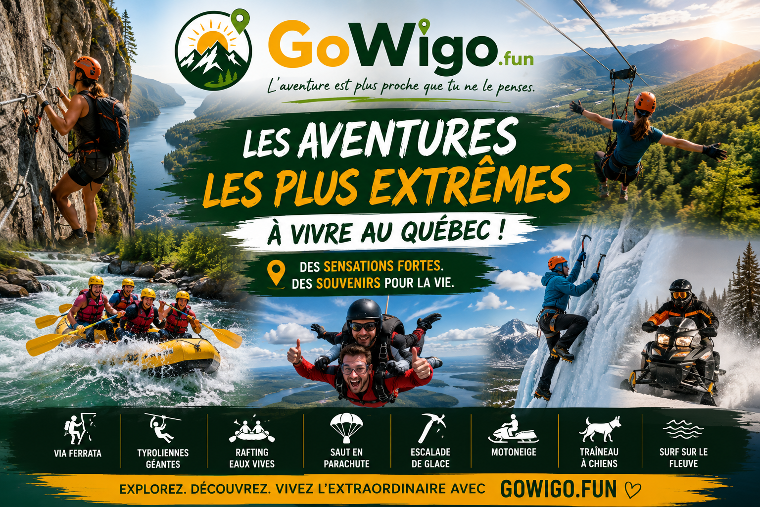 Les aventures les plus extrêmes à vivre au Québec